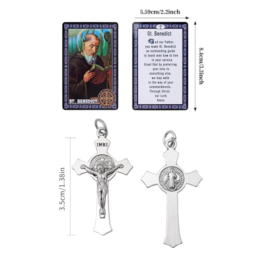 10 Pcs St Benedict Medals Cross Charms and Virgin Mary Rosary Centerpieces for Rosary Making Supplies,Medalla De La Virgen Milagrosa Catolica with Saint Benedict for Necklaces Pendant Rosary Kit - color: 10 Pcs St Cross
