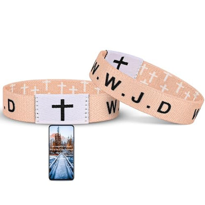 Daily Bible Verse WWJD Bracelet, Christian Jesus Wearable Bracelet for Women Men, WWJD Bracelet - What Would Jesus Do Bracelet - style: Tawny