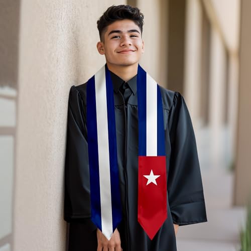 Graduation Satin Sash Scarf 72" Stole - color: Cuba Flag