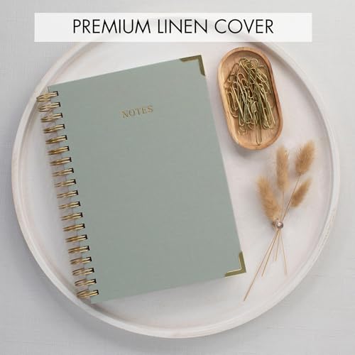 Aesthetic Thick Spiral Notebook Journal For Women in B5 - Linen Hardcover - color: Sage Green, size: B5