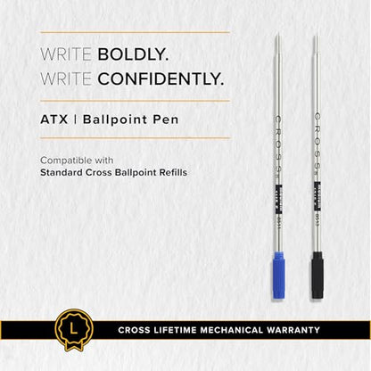 Cross ATX Ballpoint Pen, Medium Point, Black Ink - color: Sandblasted Titanium Gray
