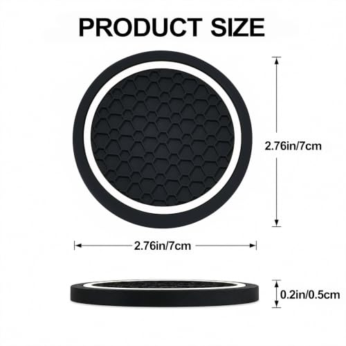 4PCS Car Cup Holder Coasters - 2.75 Inch Non-Slip Insert Water Bottle Holder Pads, Dustproof Automotive Interior Accessories Mat, Universal for Vehicles, Trucks, RVs (White) - color: White
