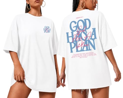 KUYIGO Men's Christian Faith Graphic T Shirt Scripture Crewneck Tee - color: White, size: Small