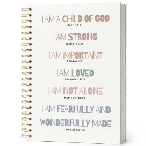 Inspirational Bible Journal Notebook for Kids,Christian Faith Gift for Teen Girl Kids,Bible Study Notebook,Church Notes Journal for Sermons,Positive Affirmations Hardcover Spiral Notebook - color: i am child of the good