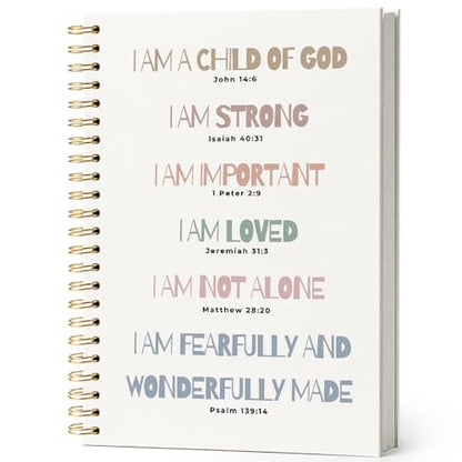 Inspirational Bible Journal Notebook for Kids,Christian Faith Gift for Teen Girl Kids,Bible Study Notebook,Church Notes Journal for Sermons,Positive Affirmations Hardcover Spiral Notebook - color: i am child of the good