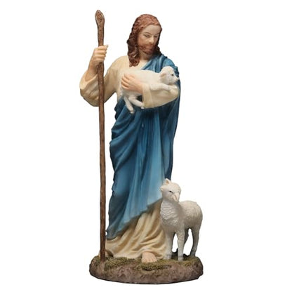 Veronese Design 6 1/4 Inch Jesus The Shepherd Polyresin Hand Painted Religious Collectible Figurine Sculpture
