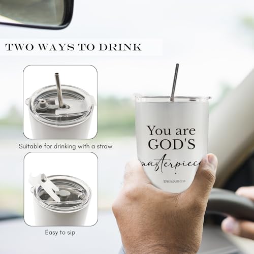 Christian Floral 20oz Travel Coffee Mug Tumbler, Christian Gifts for Women, Religious Gifts for Women, Bible Verse Flower Stainless Steel Tumbler with Lid and Straw - color: youer