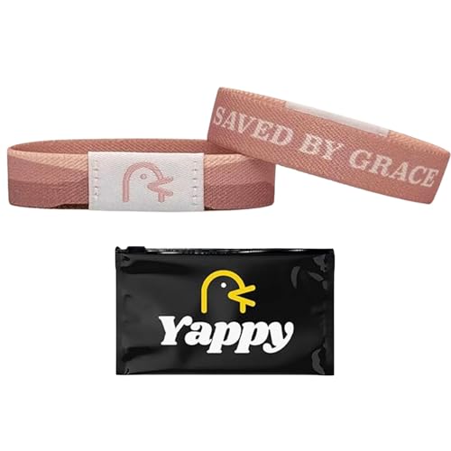 Yappy The Original Bible Verse Bracelets, Daily Bible Verse Bracelet for Personalized Daily Inspiration - color: Saved By Grace, size: Regular (6.7 inches)
