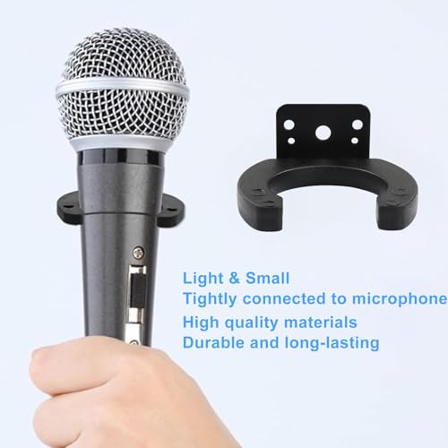 Waziaqoc 2 Pcs Microphone Holders, Black Microphone Clip - size: 2pcs
