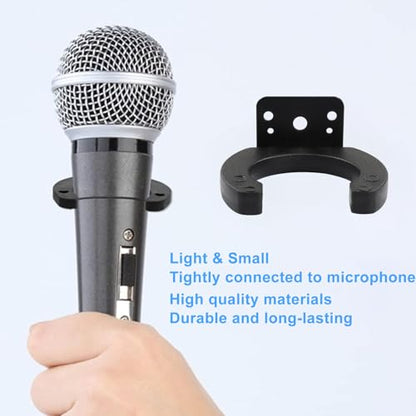 Waziaqoc 2 Pcs Microphone Holders, Black Microphone Clip - size: 2pcs