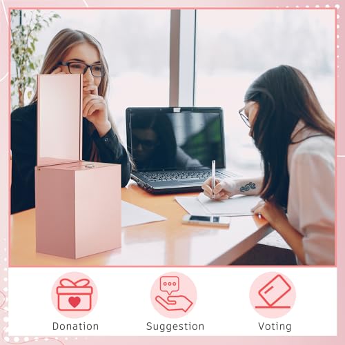 Metal Donation Box for Fundraising,Basic,Pink - color: Pink