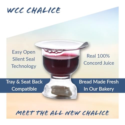 Chalice Prefilled Communion Cups 200 Count | Concord Grape Juice & Bread | Easy-Open | Tray & Seatback Pew Compatible - size: 200 Count (Pack of 1)