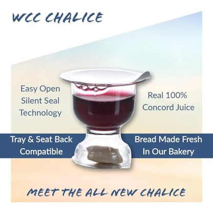Chalice Prefilled Communion Cups 200 Count | Concord Grape Juice & Bread | Easy-Open | Tray & Seatback Pew Compatible - size: 200 Count (Pack of 1)