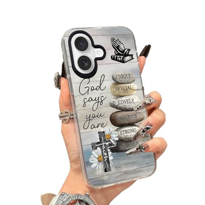 God Cross Wood Grain Phone Case Compatible with iPhone 16 Plus Case - color: Pattern 3, size: for iPhone 16 Plus