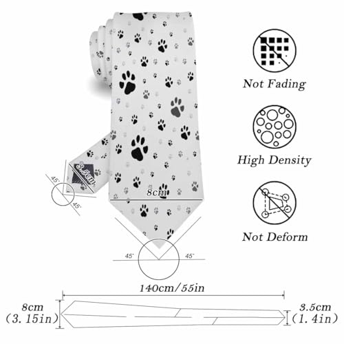 funny Ties for Men Business Novelty Men's Neckties for Festival Holiday Party Valentine's Day Wedding Christmas - color: Cute Paws