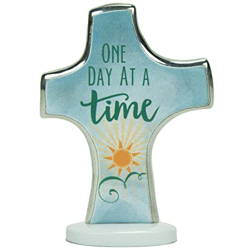 Cathedral Art Abbey & CA Gift One Day at a Time Standing Bedtime Prayer Cross, Blue, One Size (SQP140) - style: Bedtime Prayer