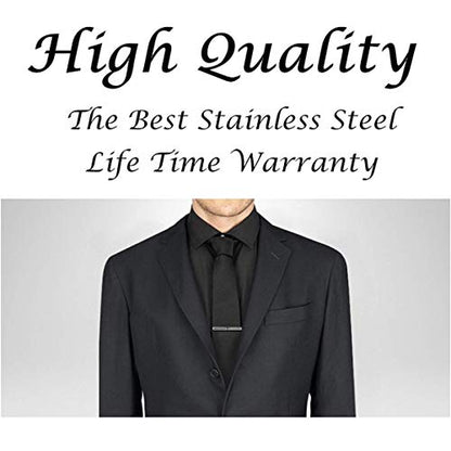 Tie Clips for Men, Mens Tie Clip Silver, Mens Tie Bars, Clip on Tie for Men - color: Silver Tie Clip J