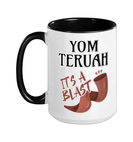 Yom Teruah It's a Bang Ceramic Mug, Black/White, 15oz - color: Black/White, size: 15 Ounces