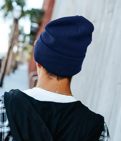 Christian Jesus Fish Beanie Hat for Men Women, Cuffed Beanie Jesus Hats, Religious Gifts for Christmas, New Years - color: Navy Blue, style: Jesus Fish
