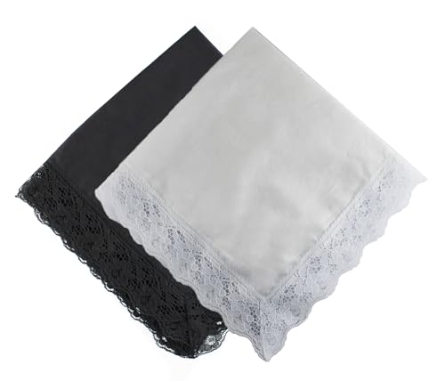 24" Lap scarf lap scarves with lace trims lap handkerchief Lap covers lap skirts for women in church - color: Black+white