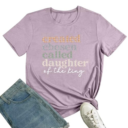 LOOKFACE Women Crewneck Casual Soft Tees Cute Graphic T Shirts - color: Heather Grey Purple, size: X-Large