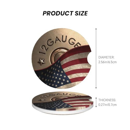 Car Coasters for Cup Holders - (Bullet American Flag)