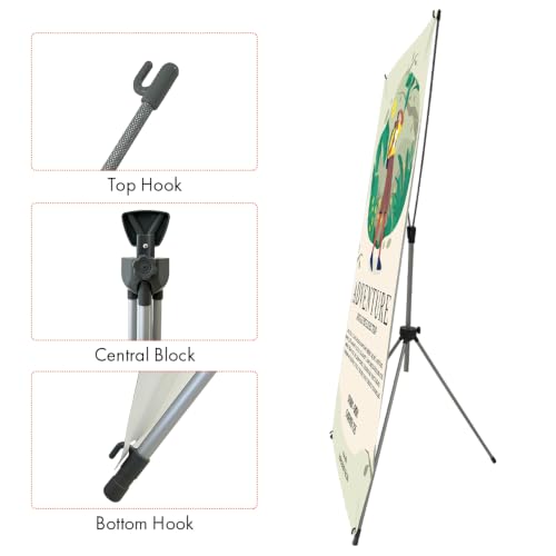 X Banner Stand Adjustable Fits Any Banner Size Width 23" to 32" and Height 63" to 78" with Portable Canvas Bag Ideal for Trade Shows, Advertising,Store Sign, Retail Display Hardware Only (2 Pack) - size: 2 Pack