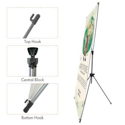 X Banner Stand Adjustable Fits Any Banner Size Width 23" to 32" and Height 63" to 78" with Portable Canvas Bag Ideal for Trade Shows, Advertising,Store Sign, Retail Display Hardware Only (2 Pack) - size: 2 Pack