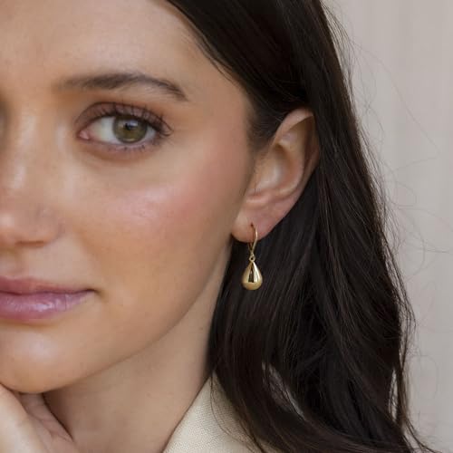14K Gold Earring Cross Waterdrop Butterfly Heart Knot Earrings for Women Gold Silver Cross Leverback Drop Gold Silver Teardrop Hoop Dangle Earring White Gold Dangle Drop Earring - color: Gold-Waterdrop Leverback Dangle Earring