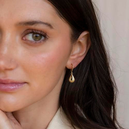 14K Gold Earring Cross Waterdrop Butterfly Heart Knot Earrings for Women Gold Silver Cross Leverback Drop Gold Silver Teardrop Hoop Dangle Earring White Gold Dangle Drop Earring - color: Gold-Waterdrop Leverback Dangle Earring