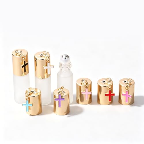10ML Frosted Glass Roll On Bottles, Refillable Travel Roller Bottles with Stainless Steel Roller Balls & Leak Proof Caps for Essential Oils, Perfume, Aromatherapy, DIY Beauty - color: 10ML Frosted