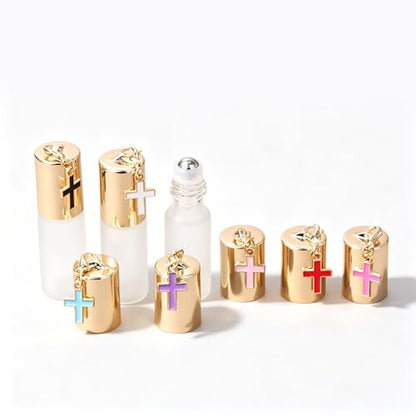 10ML Frosted Glass Roll On Bottles, Refillable Travel Roller Bottles with Stainless Steel Roller Balls & Leak Proof Caps for Essential Oils, Perfume, Aromatherapy, DIY Beauty - color: 10ML Frosted