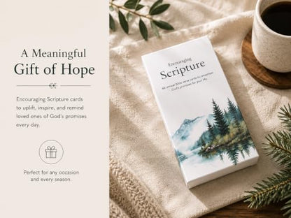 48 Encouraging Scripture Verse Cards with Walnut Wood Stand – 2 Unique Sets: Watercolor Nature & Elegant Black and White – Christian Desktop Bible Verse Affirmations for Daily Inspiration & Gifting