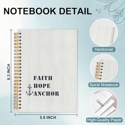 Nautical Anchor Christian Spiral Notebook 5.5x8.3 - color: White Nautical Anchor Christian