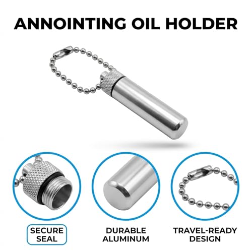 LDS Consecrated Oil Vial Keychain for Priesthood Holders (Black, 1-Pack) - size: 1-Pack