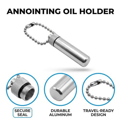 LDS Consecrated Oil Vial Keychain for Priesthood Holders (Silver, 4-Pack) - size: 4-Pack