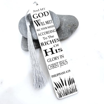 Christian Psalm Bookmarks, Bible Verse Gifts, Metal Bookmarks (Philippians 4:19 Bookmark Gifts) - color: Philippians 4:19 Bookmark Gifts