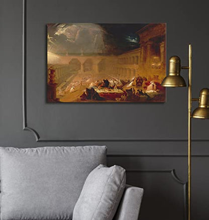 Canvas Print Wall Art - Belshazzar's Feast, 1820 by John Martin - 18x12 inches - color: Belshazzar's Feast, size: 18"L x 12"W