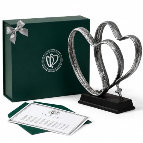 Wedding Anniversary Couples Gift - Silver Iron Hearts & Cross, Any Occasion - color: Silver