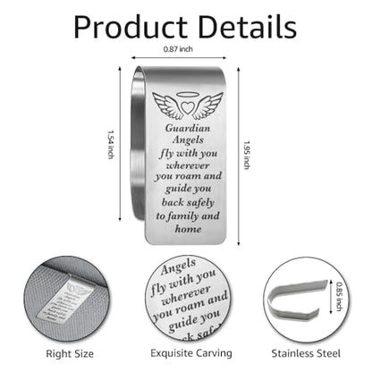 Guardian Angels Car Visor Clip, Christian Visor Clip for Men Women - color: Sliver24