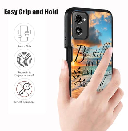 Designed for Moto G Power 5G 2024 Case, Military Grade Heavy Duty 3-Layer Shockproof Full-Body Protective Cover for Motorola Moto G Power 5G 2024, Quotes Bible Verse Psalm 46:10 - color: Quotes Bible Verse Psalm 46:10