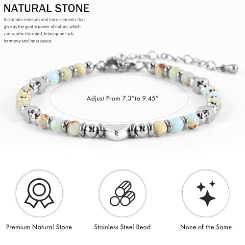VIBILIA Cross Beaded Bracelets for Women, Birthday Gifts - color: A 4. Heart - Agalmatolite