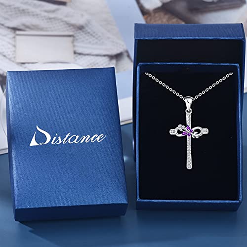 Distance Cross Necklace for Women 925 Sterling Silver Jewelry Pendant Necklace for Mom Wife Gift for Mother's Day or Birthday - style: Infinity Cross Necklace