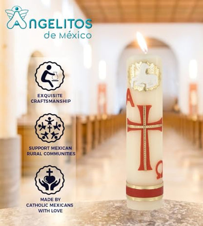 Alpha Omega Handmade Artisanal Sheep Candle Cirio Pascual Lent Easter Holy Week