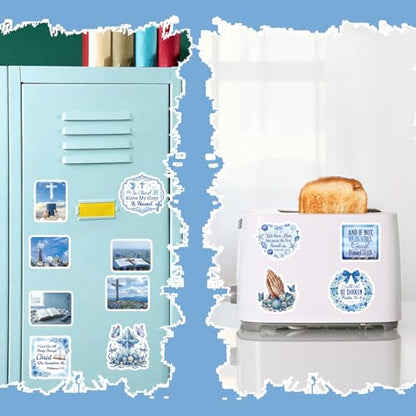 Ocean Prayer Board Supplies - 50 Pcs Blue Christian Jesus Stickers - color: Blue Ocean