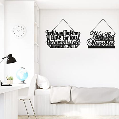 Blulu 4 Pack Inspirational Table Decorations Wooden Christian Faith Bible Verse Centerpieces Black Motivational Prayer Room Blessed Signs for Home Office Living Room Kitchen Farmhouse Art Decor