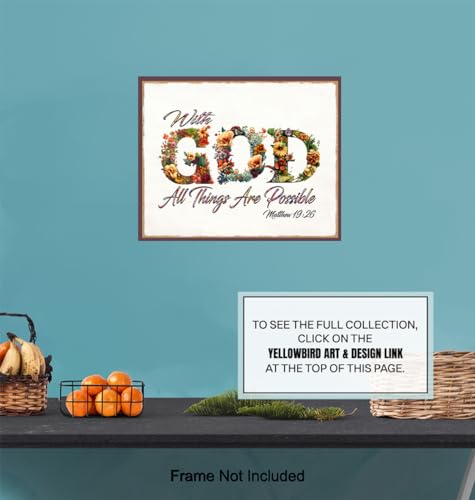 Bible Verse Quotes Wall Decor - Rustic Farmhouse Decor God Wall Art - Shabby Chic Christian Gifts for Women, Woman, Teen Girls - Motivational Scripture Decoration - Religious Sayings