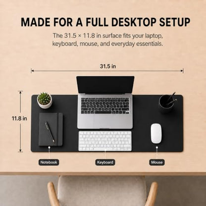 KTRIO Large Gaming Mouse Pad Desk Mat for Gamer, 31.5" x 11.8", Black PU - color: Black PU, size: 31.5l X 11.8w Inches