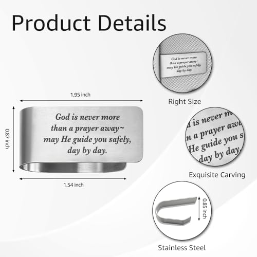 Angel Car Visor Clip, Christian Car Accessories for Men Dad Son - color: Silver03