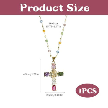 Colorful Crystal Rainbow Symbol Pendant Alloy Clavicle Necklace - color: Colorful